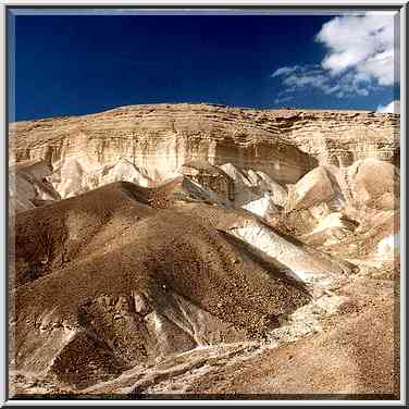 Hills in Judean desert above Ein Bokek, view to ...[2 words]... The Middle East, February 22, 2001