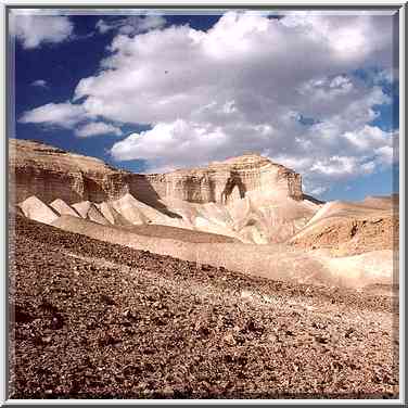 Hills in Judean desert above Ein Bokek. The Middle East, February 22, 2001