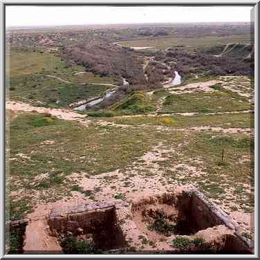 View of remains of Roman houses (?) and Nahal ...[17 words]... The Middle East, February 27, 2001