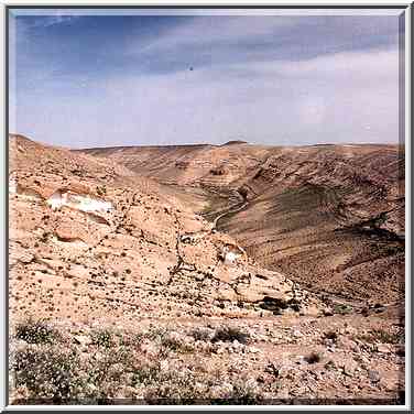 View of hills near Yeroham from a trail from a ...[4 words]... ridge. The Middle East, March 8, 2001