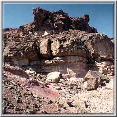 Sandstone formation in Timna Mountains. The Middle East, March 15, 2001