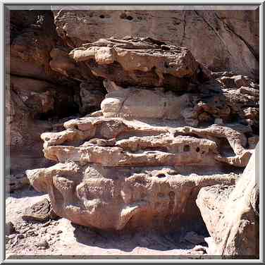 Lower fragment of a sandstone formation in Timna Mountains. The Middle East, March 15, 2001