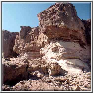 Sandstone formation in Timna Mountains. The Middle East, March 15, 2001