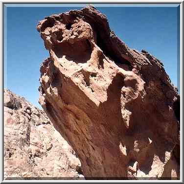 Sandstone on Geological Trail through Timna Mountains. The Middle East, March 15, 2001