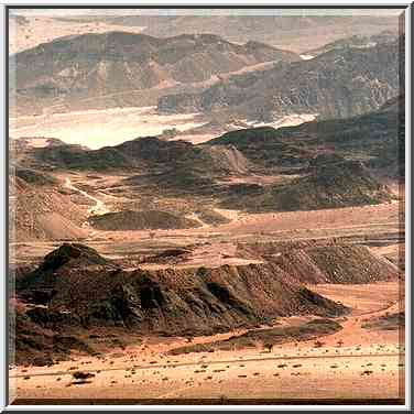 View to the south (?) from Timna Stage. The Middle East, March 15, 2001