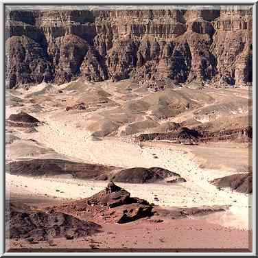 View of Spiral Hill, Timna Stream and Timna ...[6 words]... Stage. The Middle East, March 15, 2001