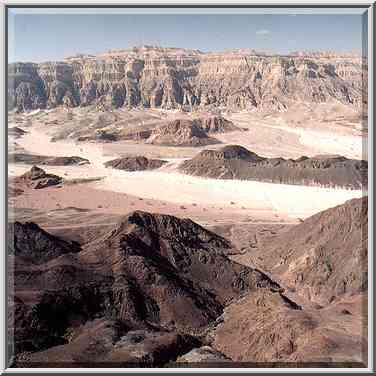 View from the northern rim of Timna Stage. The Middle East, March 15, 2001