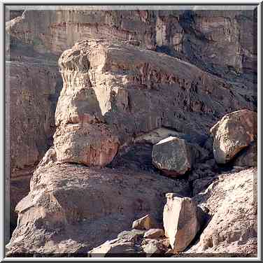 A parking site east from Solomon Pillars in Timna mountains. The Middle East, March 15, 2001