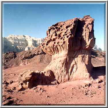 Imperfect sandstone mushroom north-west from ...[2 words]... The Middle East, March 15, 2001