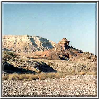 View of Spiral hill from northern road through Timna Park. The Middle East, March 15, 2001