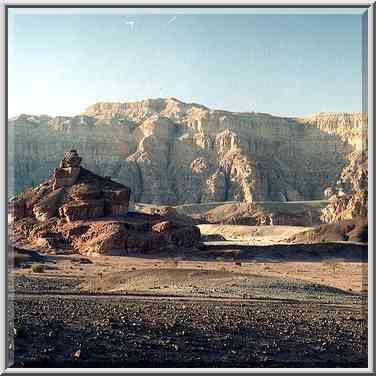 View of Spiral hill and Timna Cliffs from ...[4 words]... Park. The Middle East, March 15, 2001