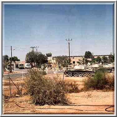 Israeli tanks near a border with Egypt in Negev ...[16 words]... Eilat. The Middle East, March 22, 2001