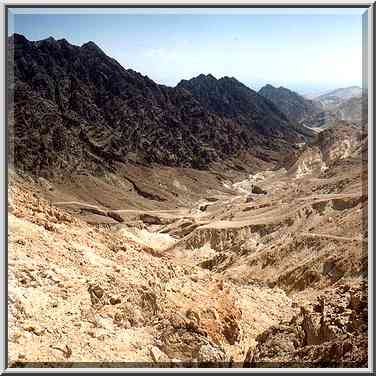 A road to Mt. Shelomo, view from northern hills, ...[4 words]... Eilat. The Middle East, March 22, 2001