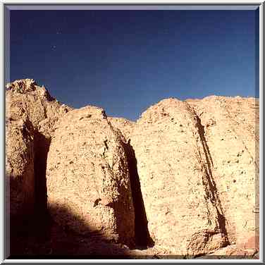 Imperfect version of Solomon Pillars, view from a ...[9 words]... Eilat. The Middle East, March 22, 2001