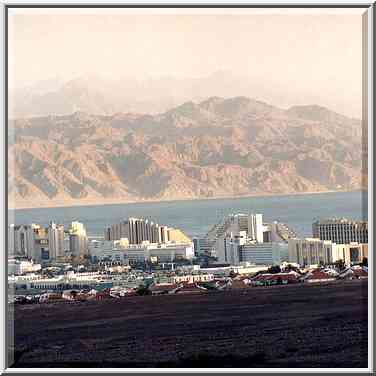 View of Eilat from Shahmon Mountains, 1.5 miles ...[2 words]... Eilat. The Middle East, March 22, 2001