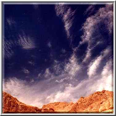 View of a sky to the north from the upper Nahal ...[2 words]... Gedi, the Middle East, March 29, 2001