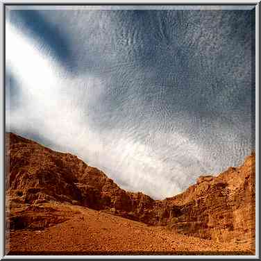 View of a sky to the north from the upper Nahal ...[2 words]... Gedi, the Middle East, March 29, 2001