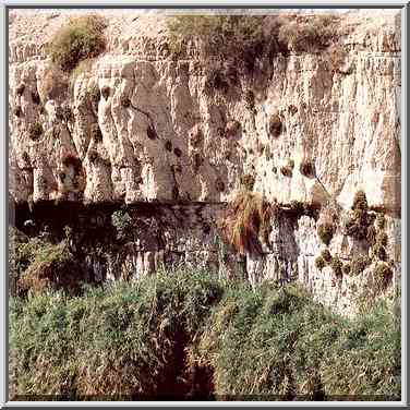 Cliffs above Shulamit Fall. Ein Gedi, the Middle East, March 29, 2001