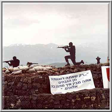 Abandoned fort on Bental Mt. near a border with ...[10 words]... Heights, the Middle East, April 7, 2001