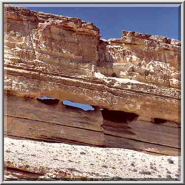 Sky seen through caves in the upper side of the ...[11 words]... Boker. The Middle East, April 9, 2001