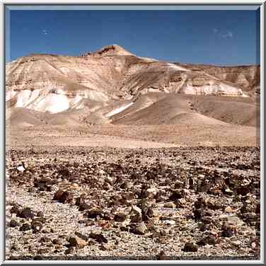 Valley of Nahal Bokek River in Judean Desert, 3 ...[4 words]... Bokek. The Middle East, April 17, 2001