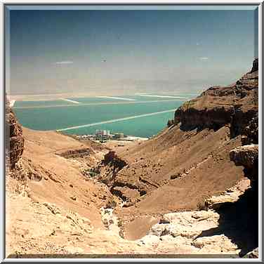 The top of Nahal Bokek canyon, with hotels of Ein ...[5 words]... it. The Middle East, April 17, 2001