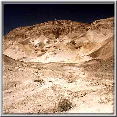 Judean Desert on a plateau above Ein Bokek. The Middle East, April 17, 2001