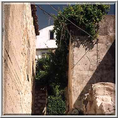 A street in the Old City of Safed. The Middle East, April 19, 2001