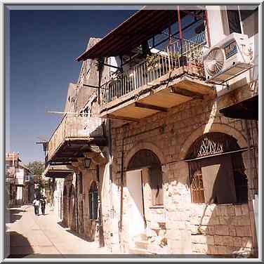 A street in the Old City of Safed. The Middle East, April 19, 2001