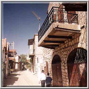 A street in the Old City of Safed. The Middle East, April 19, 2001