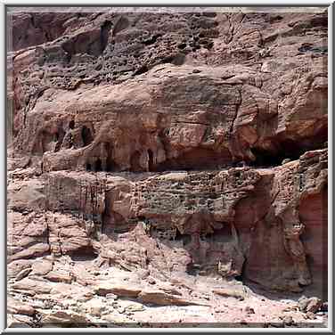 Sandstone along a trail in northern Timna Park. The Middle East, April 25, 2001