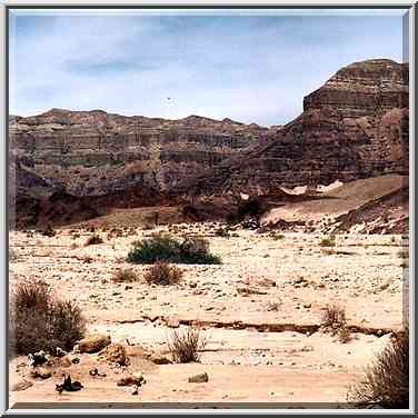 View to north-west from a foot of Spiral hill, in Timna Park. The Middle East, April 25, 2001