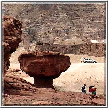 Mushroom, view from the west, in western Timna Park. The Middle East, April 25, 2001