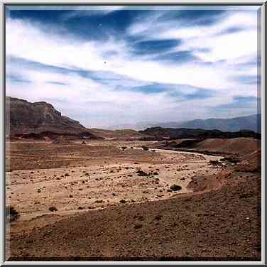 A road to copper mines in western Timna Park. The Middle East, April 25, 2001