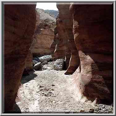 Pink Canyon (blue trail) in western Timna Park, near Eilat. The Middle East, April 25, 2001