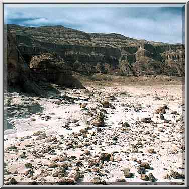 White sands from eroded cliffs along the blue ...[6 words]... Eilat. The Middle East, April 25, 2001