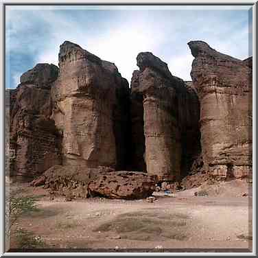 Solomon Pillars in Timna Park, near Eilat. The Middle East, April 25, 2001