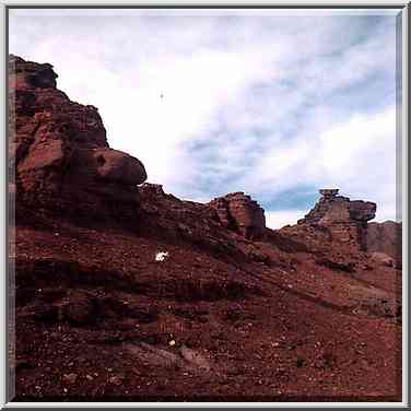 Rocks east from Solomon Pillars in Timna Park, ...[4 words]... The Middle East, April 25, 2001