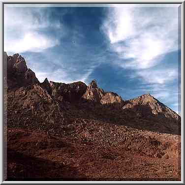 Southern side of Timna Mountains, near Eilat at evening. The Middle East, April 25, 2001