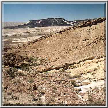 View to the south along a river going from ...[13 words]... Ramon. The Middle East, May 3, 2001