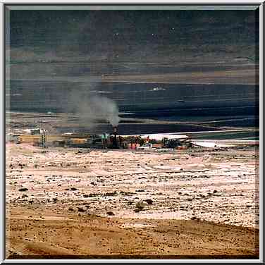 Zoomed view of the Dead Sea Works at distance of ...[25 words]... Dimona. The Middle East, May 10, 2001