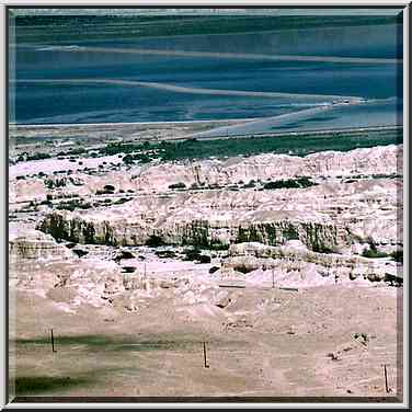 View of Dead Sea east from Maale Peres, 0.5 miles ...[14 words]... Dimona. The Middle East, May 10, 2001