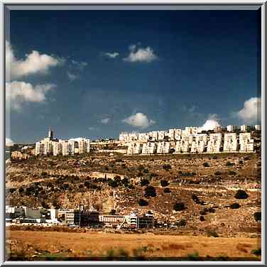 Northern Haifa and an industrial zone, view from a train. The Middle East, June 7, 2001