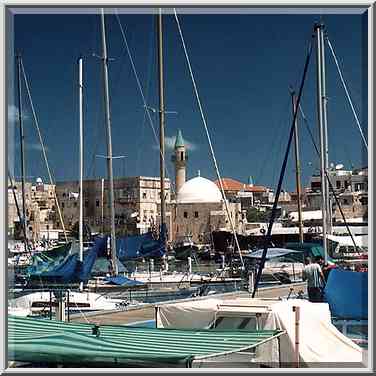 Marina and Old City of Akko, view from the wharf. The Middle East, June 7, 2001