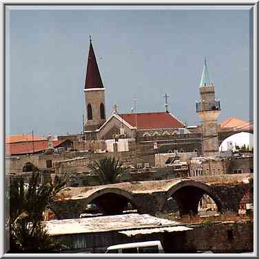 View of Shuk al Abiad (White Market) and Old City ...[6 words]... station. The Middle East, June 7, 2001