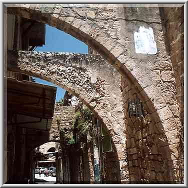 A street in eastern part (?) of Old City of Akko (Acre). The Middle East, June 7, 2001