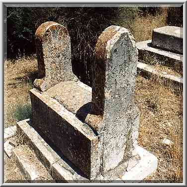 Muslim graves in a cemetery near Mamillah Pool. Jerusalem, the Middle East, June 17, 2001