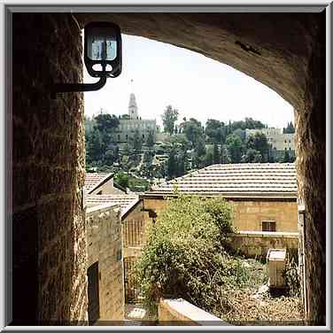 View of Dormition Church from Yemin Moshe St. ...[5 words]... the Middle East, June 28, 2001