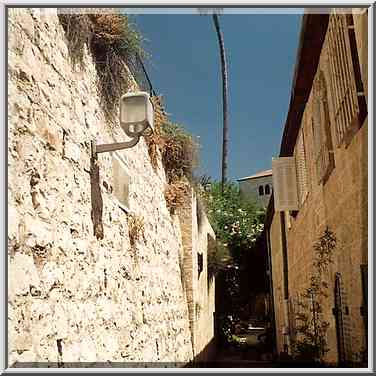 A street in Yemin Moshe St. area near Mishkenot ...[2 words]... the Middle East, June 28, 2001