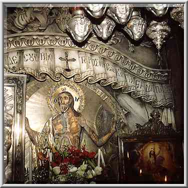 Western wall of the Chapel of the Sepulchre in ...[9 words]... the Middle East, June 28, 2001